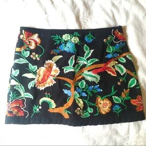 Zara Floral Embroidered Mini Skirt
